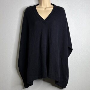 Halogen 100% cashmere easy black poncho